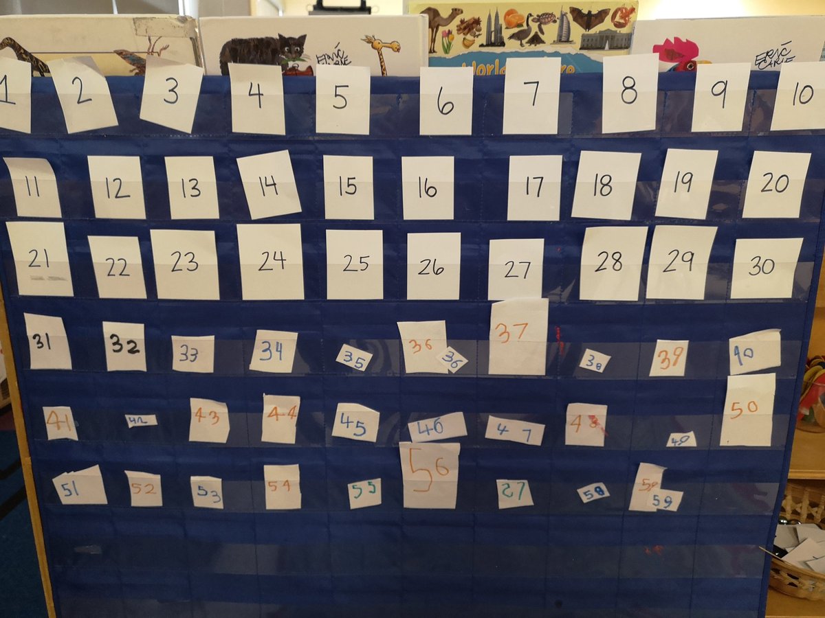 MrsOyazdi's tweet photo. Appreciating the authentic learning happening at this new provocation. Students decided to continue making the numbers past 30 independently. Lots of conversation about where the 86 should be placed. #flexibleteaching #notmyintention #betterthaniplannedfor @CHPSYRDSB https://t.co/VRm00g18bO