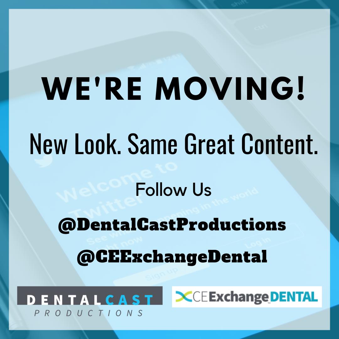 TDClassroomDent's tweet photo. If you love our content, you'll want to follow us on our new pages.

@DentalCastProductions

@CEExchangeDental

As of April 18th, 2019 we will be retiring this page. https://t.co/3IRqrhL8x8