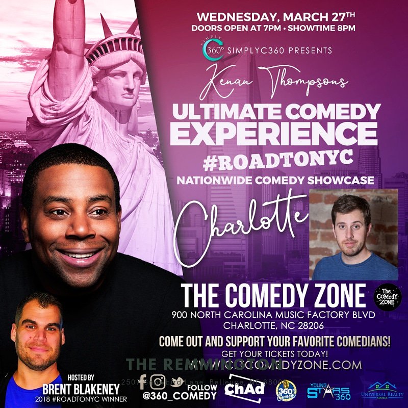 jwilliamscomedy's tweet photo. Come see Charlotte's finest comics at the #360comedy #roadtonyc showcase at @ComedyZoneCLT!
#kenanthompsonultimatecomedyexperience #marylindseypresents https://t.co/OhdYe3BJtw