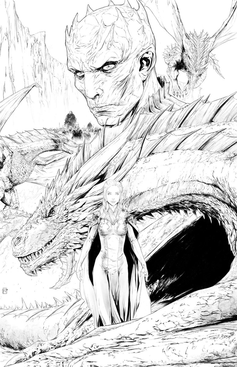 Game of Thrones. Final showdown. Line art by me(Procreate)and colors coming soon #GameofThrones #NightKing #DaenerysTargaryen #digitalartwork