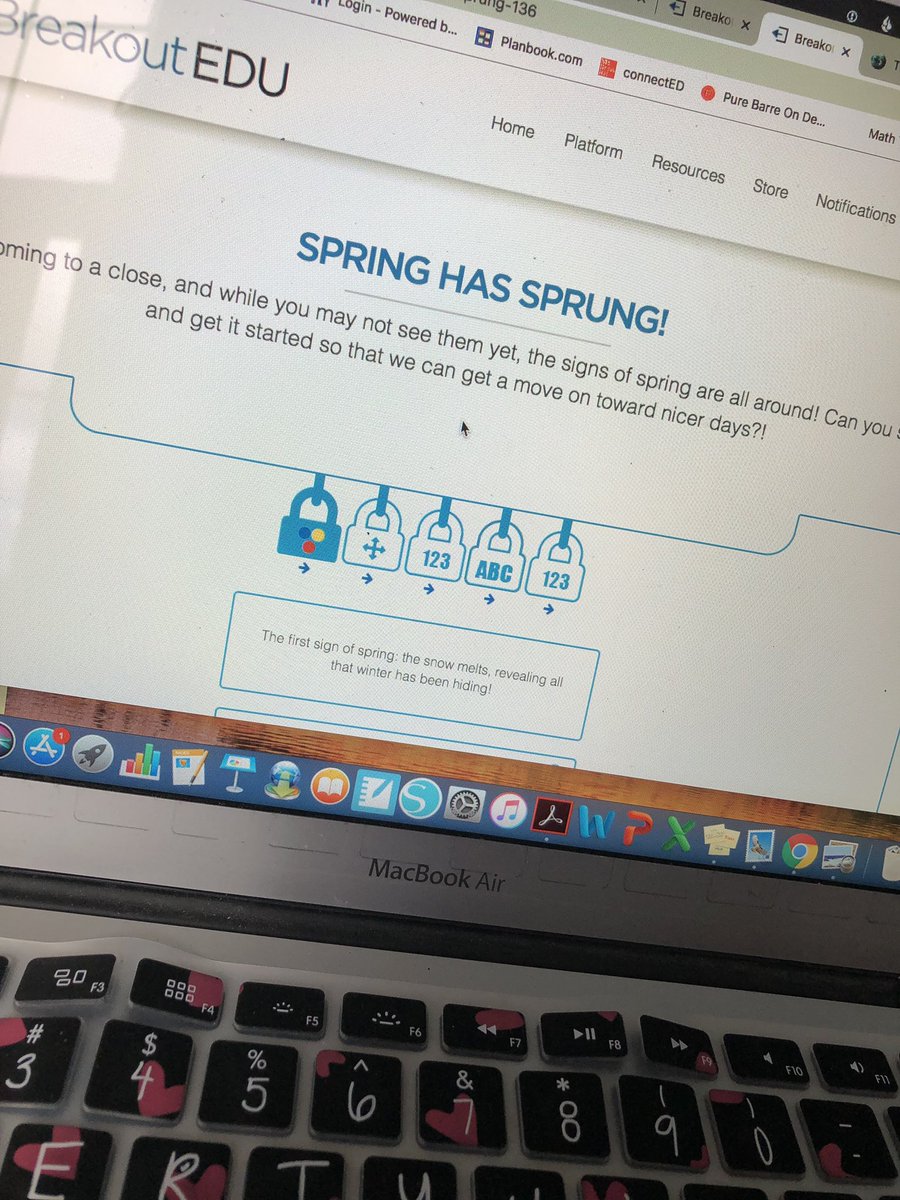 BethanyMartino1's tweet photo. A little @BreakoutEDU fun with our friends down the hall. @madisond181 @CMolinero181 #springbreakescape https://t.co/o5IuIAZswN