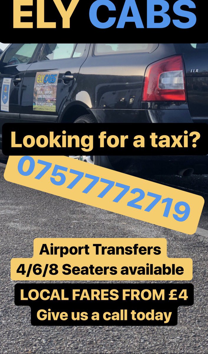 ElyCabs's tweet photo. Need a taxi? 🚕 Give us a call 📞 07577772719
✈️ Airport transfers 
🚖 Local taxi service 
4/6/8 Seaters available 
https://t.co/voK4RgPTJ8 https://t.co/rUhLUtr9tE