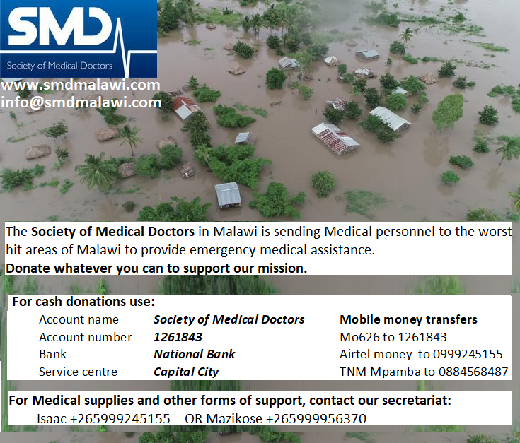 The cyclone may have ended, but the devastation and humanitarian situation will take weeks and maybe months to resolve. 

Support the victims of cyclone idai through the <a href="/SMDMalawi/">Society of Medical Doctors Malawi</a> who are sending teams of medical personnel, equipment and supplies to the hardest hit areas.