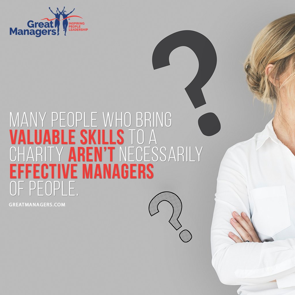 great_managers's tweet photo. Many people who bring valuable skills to a charity aren’t necessarily effective managers of people. If you want more info visit =>https://t.co/SMTuKLeQAd #valuableskills  #effectiveleadership #leadershipskills #leadershipdevelopment #greatmanagersacademy #greatmanagersau https://t.co/fDMlAn7Z8e