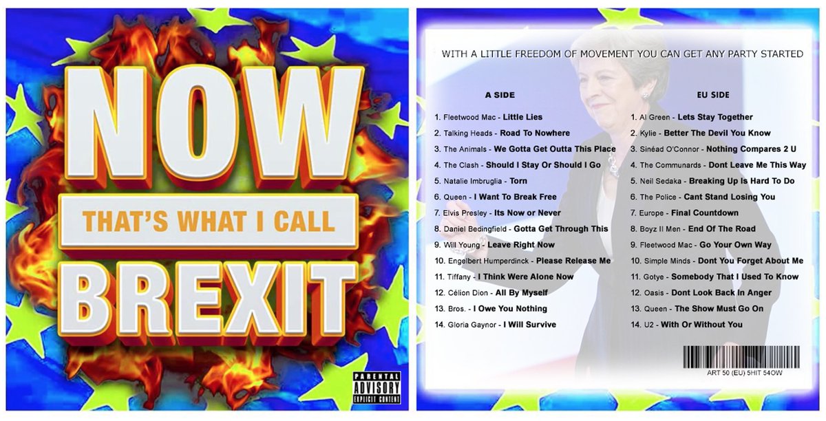 Worth listening to, unlike the noise that comes out of parliament. #NowMusic #Brexit #Playlist #Music #Funny