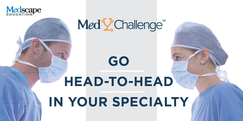 MedscapeCME's tweet photo. Go head-to-head with your peers &amp; other medical professionals in a #MedChallenge game! Show off your expertise &amp; see where you rank in the leaderboard! Explore challenges 👉 https://t.co/mfTqv44LFA https://t.co/b7Fui14V1f