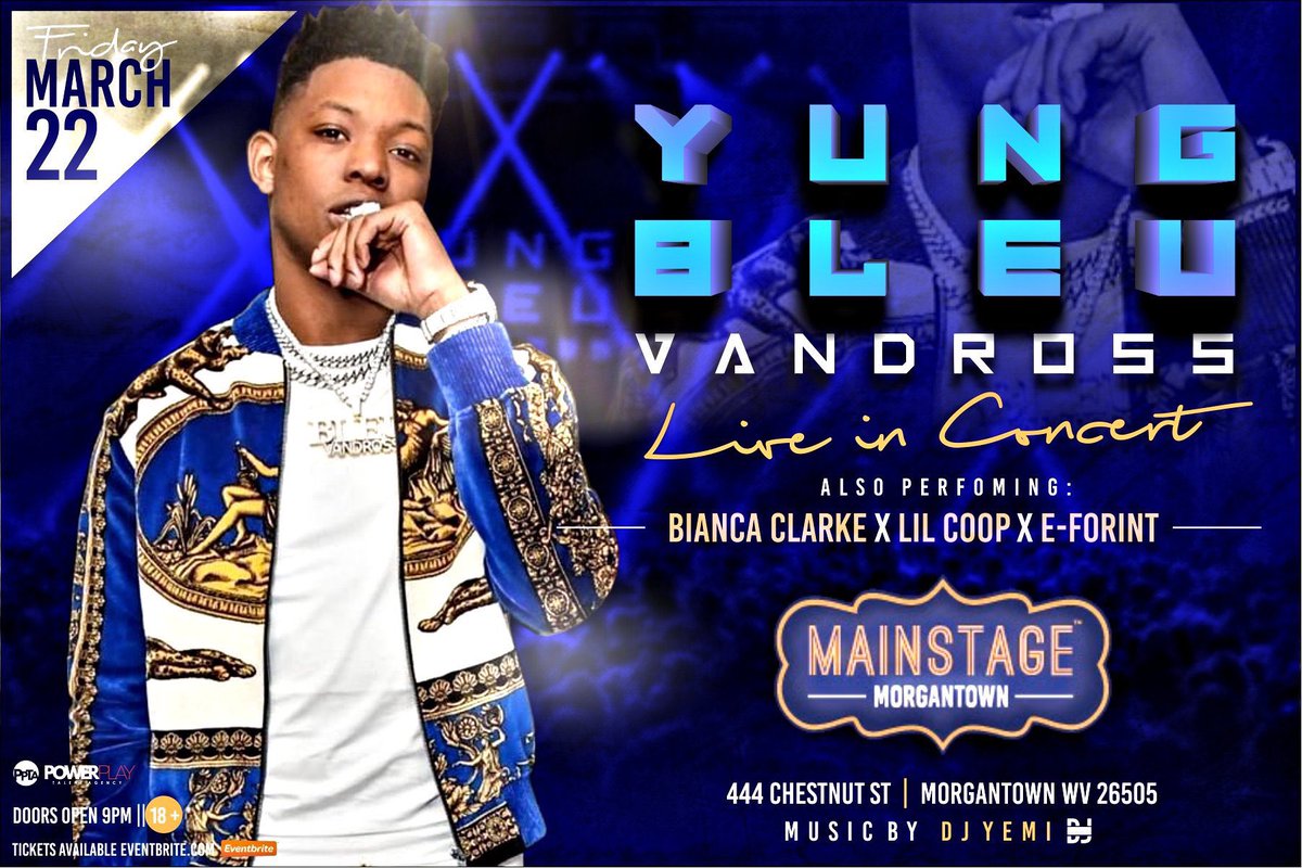 _YungBleu's tweet image. Morgantown, West Virginia I’m in town tonight at the @mainstagewv