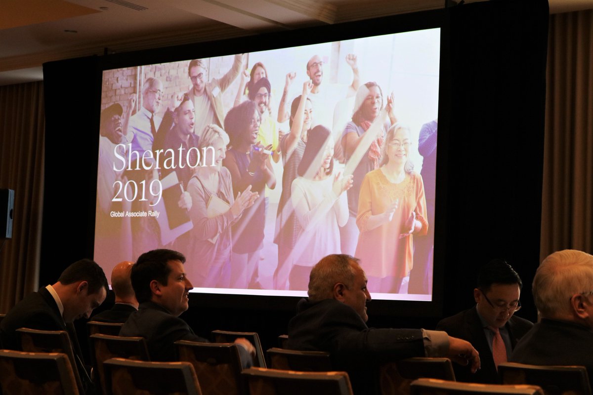 SheratonCentre's tweet photo. Today, our Executive Committee conducted an Associate Rally to unveil the new Sheraton logo! Sheraton is The World's Gathering Place - we welcome, we invite, we connect! #weoverme #theworldsgatheringplace #associaterally2019 #sheraton #marriottinternational #sheratoncentretoronto https://t.co/B1vtPc6i01