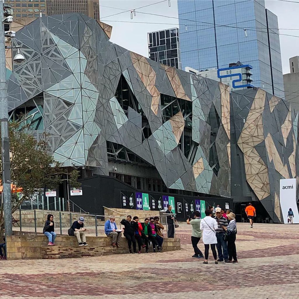 ollywainwright's tweet photo. Melbourne architecture is the kid at the party who ate too much candy 🤡 https://t.co/FEirOfPYA8