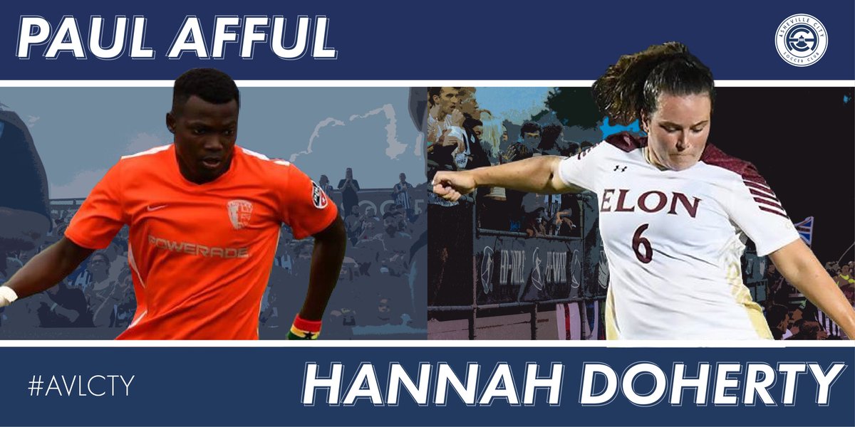 AshevilleCitySC's tweet photo. Please welcome Ghanaian and Northern Irish midfielders Paul Afful of St. Bonaventure University and Hannah Doherty of Elon to the 2019 rosters!

These two will look to make an immediate impact heading into a busy summer season.

#AVLCTY https://t.co/Fil93PdLq0