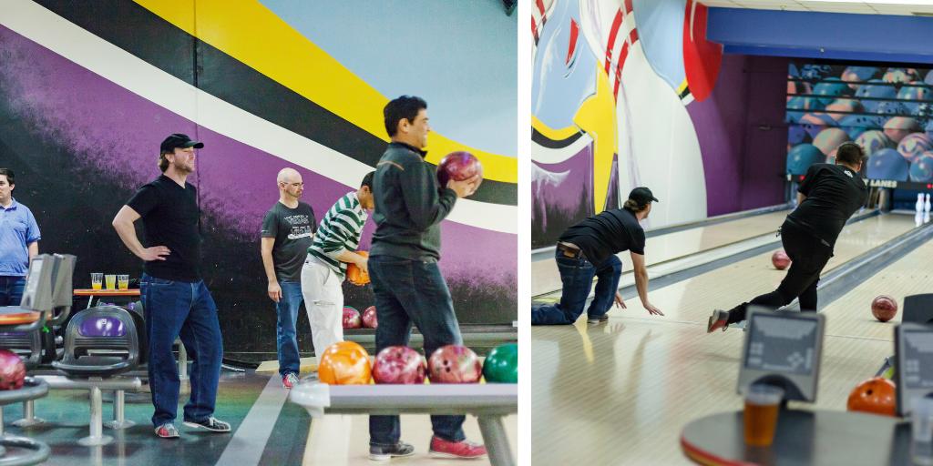 OnicaGroup's tweet photo. Happy Friday everyone! Our team in the Irvine office took their skills to the bowling alley for an evening of friendly competition. Think this is up your alley? Come join our growing team! https://t.co/Zs1Mr0hdIB #ThinkCloudNative https://t.co/RuFQQqPza4