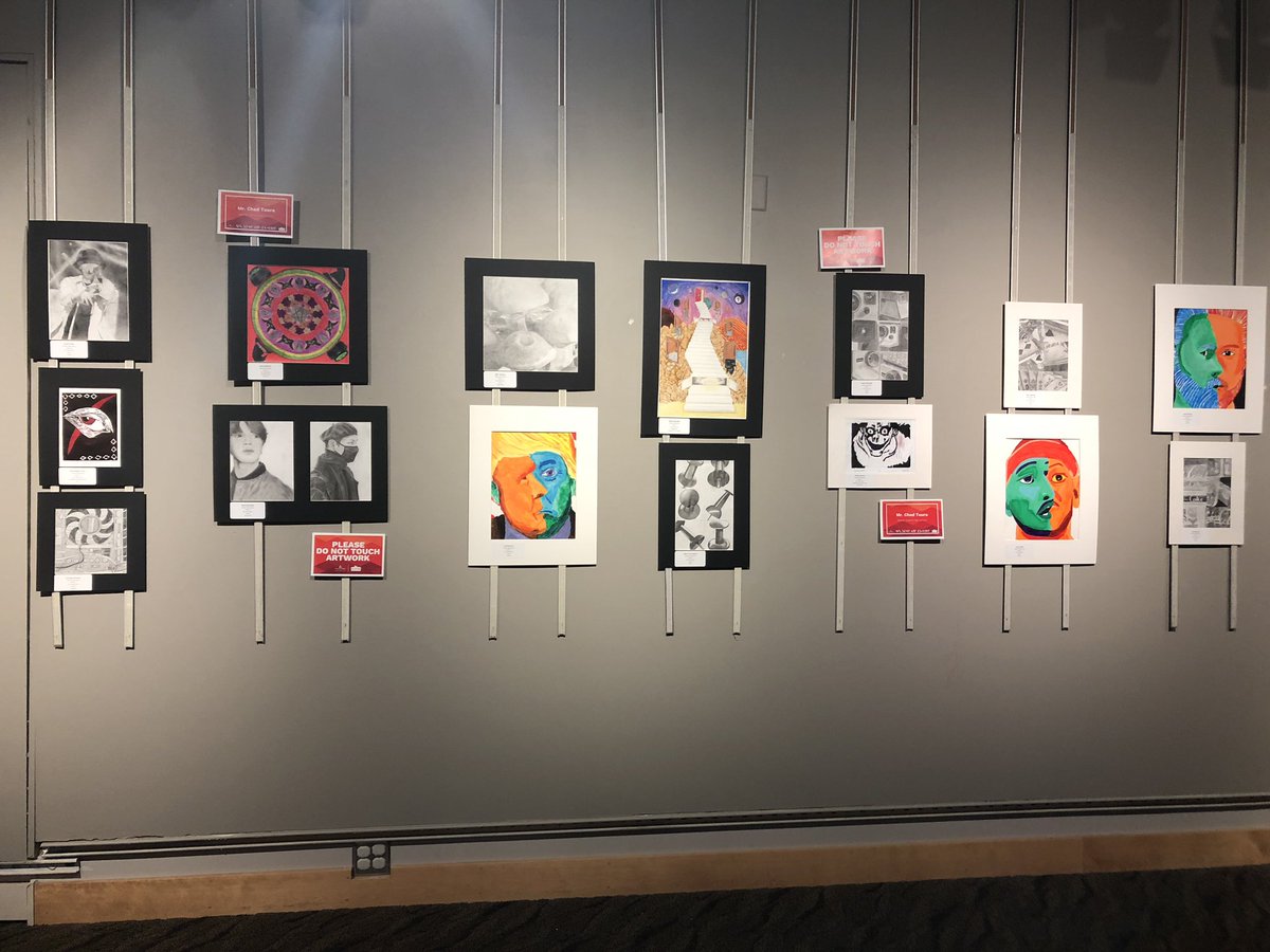 ReutherChad's tweet photo. District Wide Student Art Show! #wearereuther #studentart #artwork #KenoshaFun @kusd @VisitKenosha https://t.co/RMBgXeLnHZ