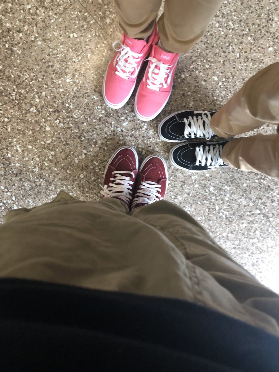 KAlkire4's tweet photo. After 2 months of NIKE Fridays, the kiddos asked if we could change it up a little. VANS Friday it is!!! #anythingformykiddos #hadtobuyapairfirst #pink https://t.co/Qih4TTOmaU