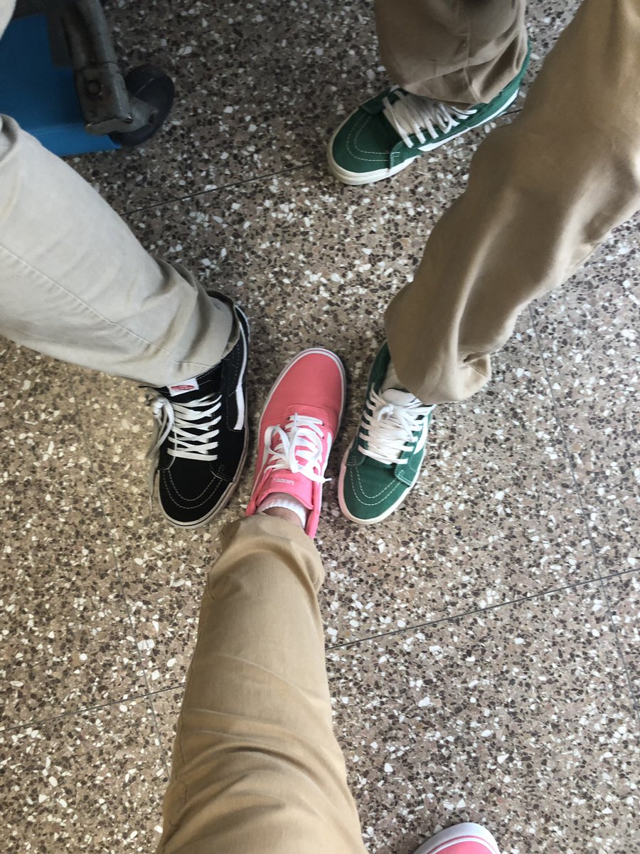 KAlkire4's tweet photo. After 2 months of NIKE Fridays, the kiddos asked if we could change it up a little. VANS Friday it is!!! #anythingformykiddos #hadtobuyapairfirst #pink https://t.co/Qih4TTOmaU