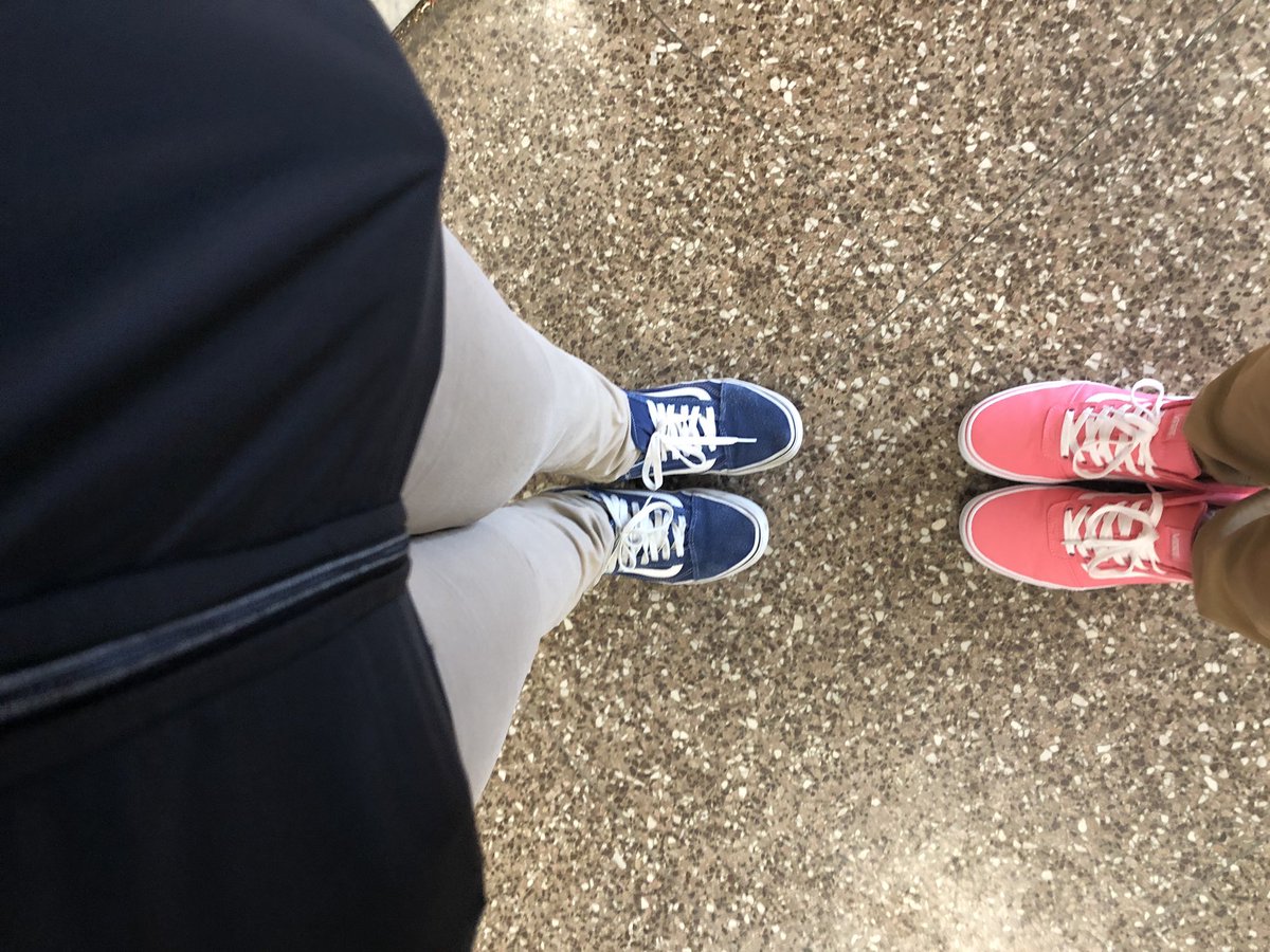 KAlkire4's tweet photo. After 2 months of NIKE Fridays, the kiddos asked if we could change it up a little. VANS Friday it is!!! #anythingformykiddos #hadtobuyapairfirst #pink https://t.co/Qih4TTOmaU