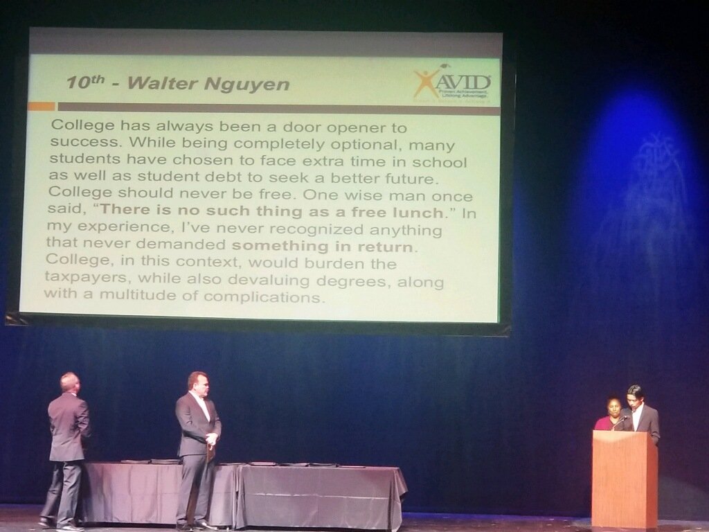ncannis's tweet photo. Congrats to Walter Nguyen #VistaRocks 10th grade site #AVID write off site winner and now Region 10 winner! A great accomplishment! @VDLcounselors @VDL_Is_Number_1 https://t.co/HwwR7WD3g4
