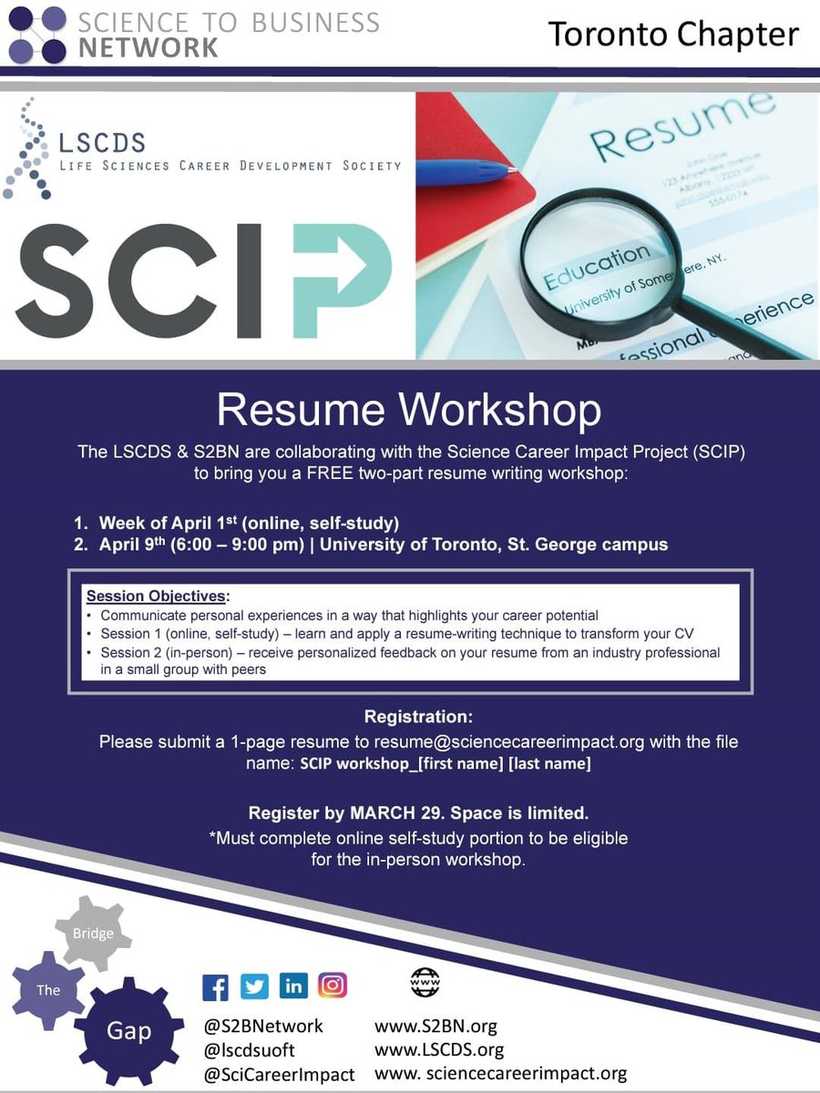 lscdsuoft's tweet photo. Having trouble communicating your skills and accomplishments on an industry-oriented #Resume?🙄
@lscdsuoft , @S2BNetwork , @SciCareerImpact are collaborating to bring you a two-part resume workshop! Space is limited, so submit your 1-page resume asap!! Deadline: March 29!🤝🏆 https://t.co/smBFJQ8vHl