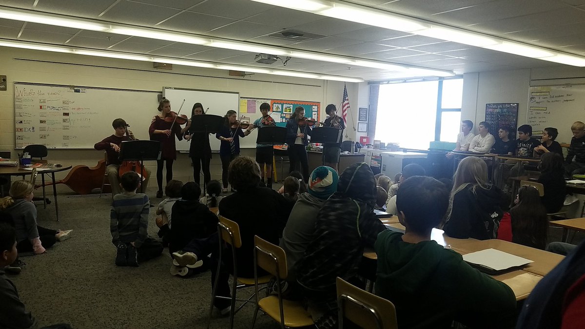 MrsKOConnor's tweet photo. The orchastra visited today @matt_bitz @MrIhrke https://t.co/clQuunNYsn