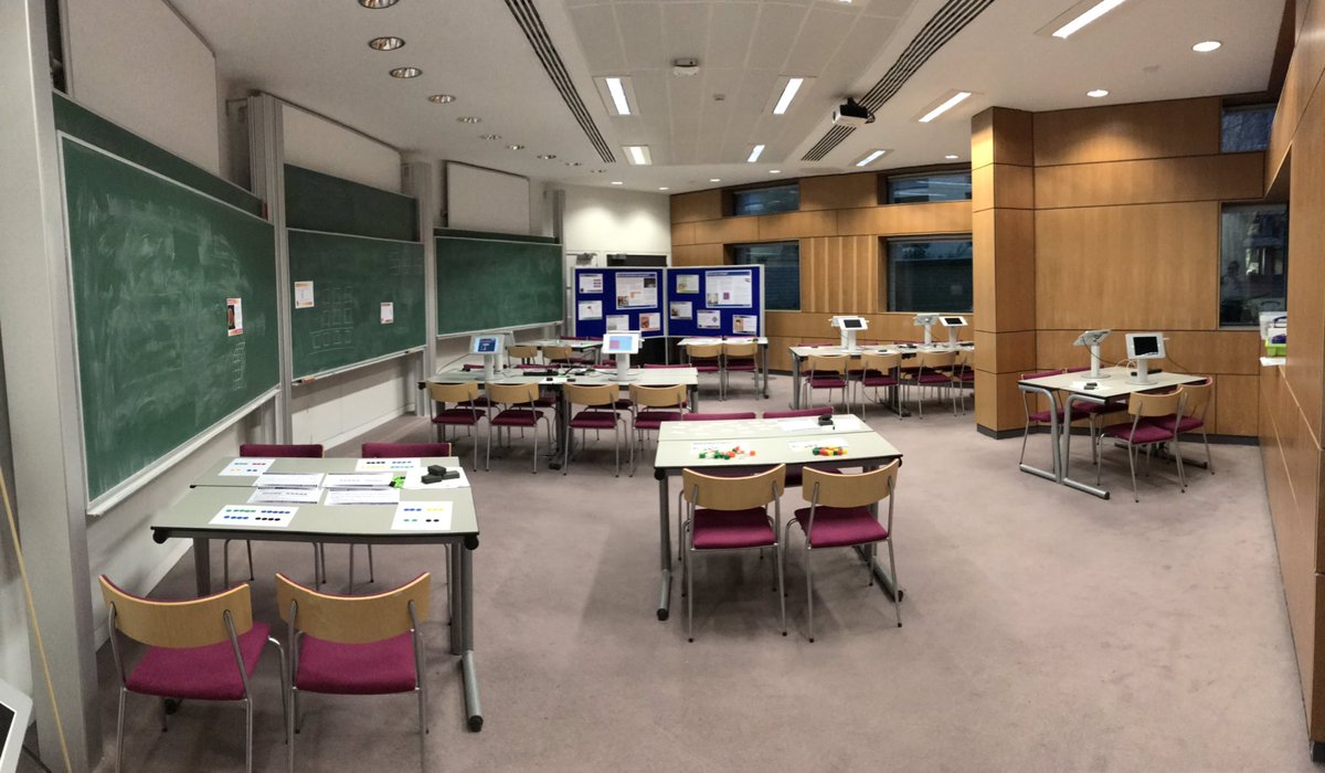 asharpeducator's tweet photo. We’re ready for @Cambridge_Uni’s Science Festival at the Centre for Mathematical Sciences tomorrow! 

Just finished setting up @nrichmaths favourite hands-on activities, iPad inter-actives &amp; @FranMaths’s origami!

Come and visit (for free!) from 12 till 4. @MMPmaths @ajk_44 https://t.co/d4fX03CEhH