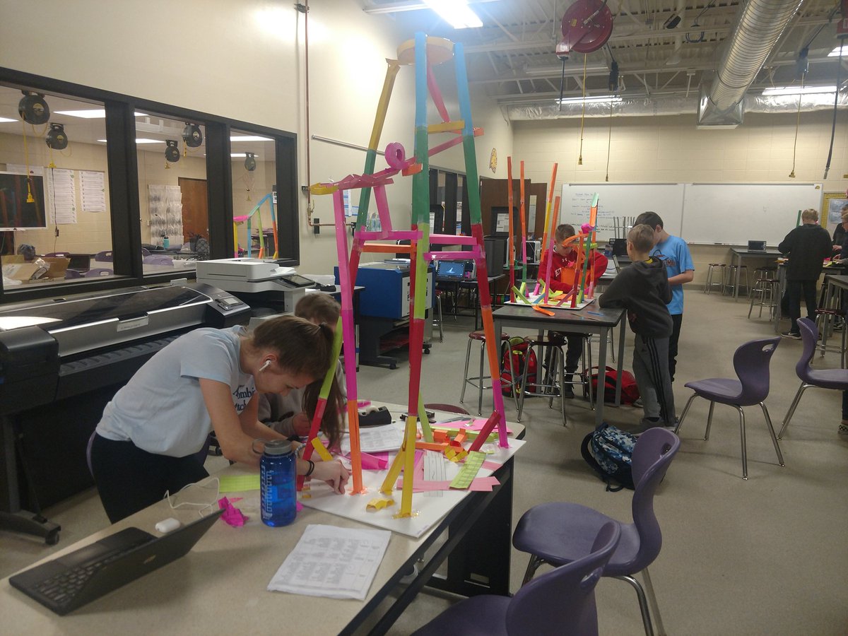 DevinMckinnon's tweet photo. Paper roller coaster. Students are learning about potential vs kinetic energy. #PLTW #IKEengineering #ScienceofTechnology #Wheel7 https://t.co/K0Las53FBo