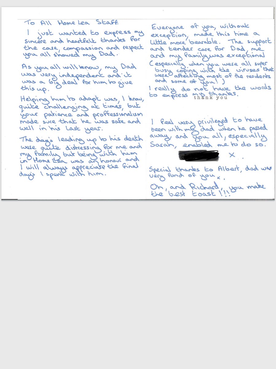 Zacarella13's tweet photo. Staff at LCC Home Lea House received this card today. It doesn’t need any further explanation.... #LCCCareDeliveryService #ExceptionalCare #SuperbTeam #ThankYou https://t.co/mZLSNtswbK