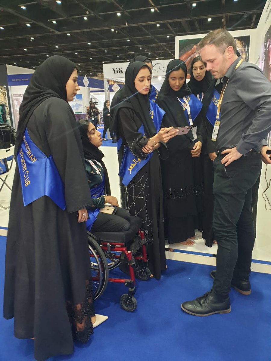 Horse_Techie's tweet photo. Showing @JumpGirlsFilm to Arabian Women and they're instant fans and want to come to Ireland to meet our champion female trainers and jockeys  #DIHF2019 #dihf https://t.co/x9NOAWyWzs