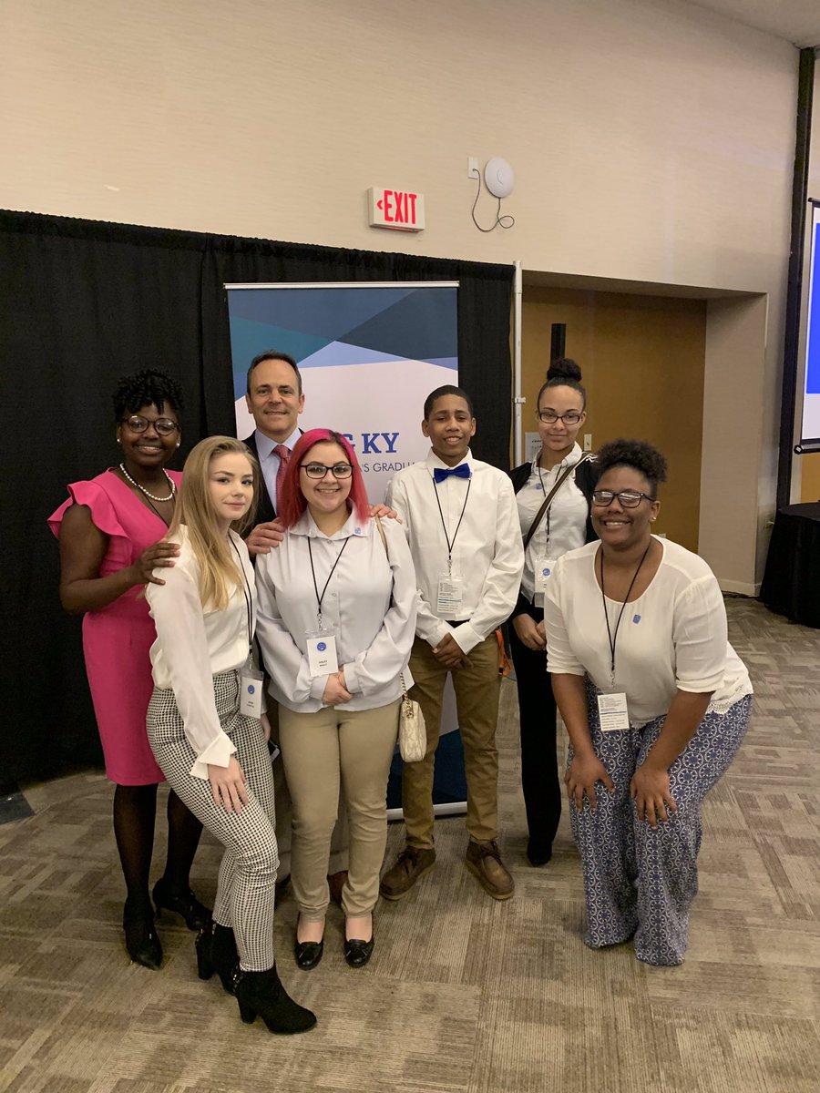 JAGkentucky's tweet photo. JAG KY students enjoyed an inspirational talk from Gov. Matt Bevin.
Gov. Bevin took the time to talk with students to hear their future dreams and take photos.
#jagkycdc19 #ourfuturestartshere https://t.co/PhPqzDON2u