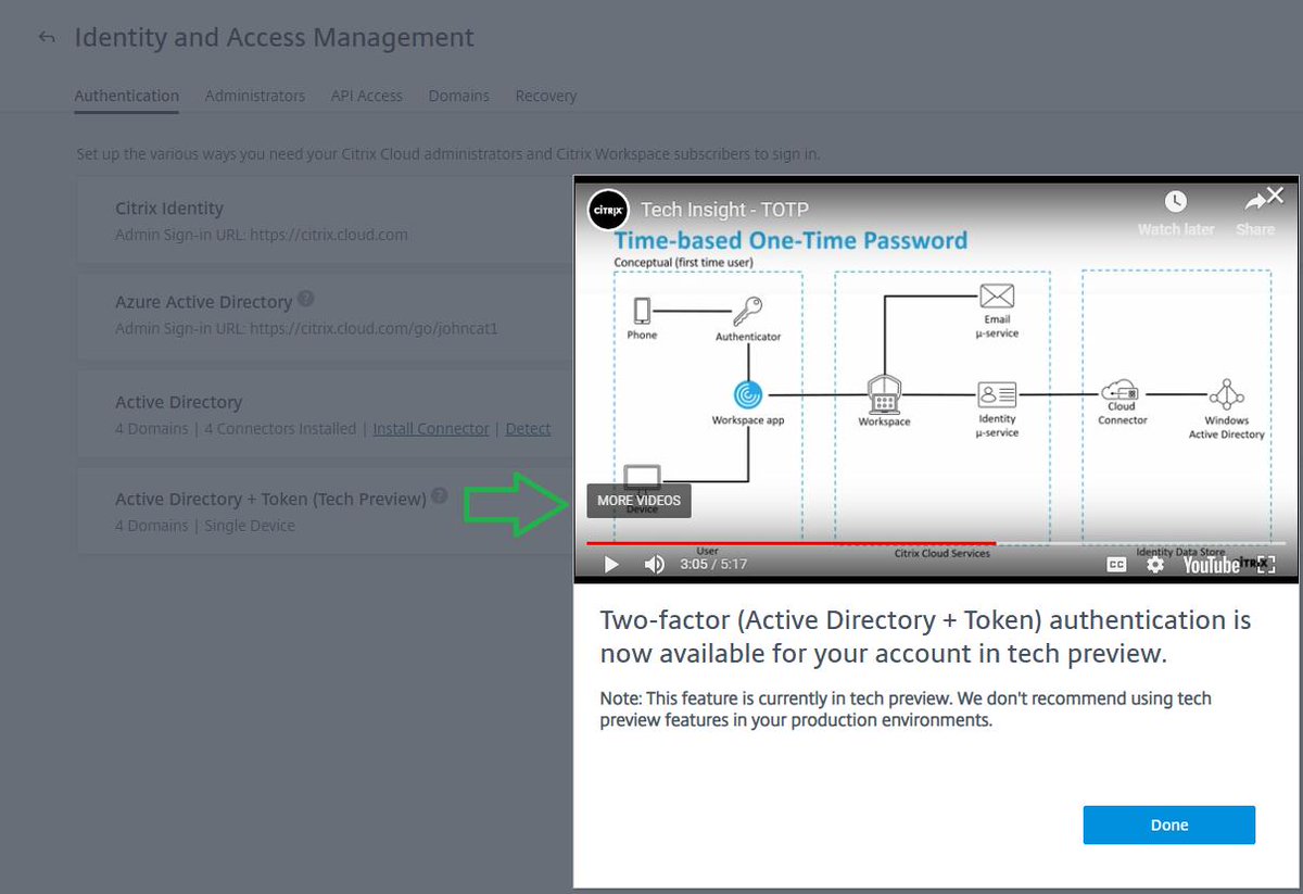 JohnnyCatts's tweet photo. Tech Preview of Two Factor Auth for Active Directory (for your Citrix Workspaces end users) is here! Check out the in product setup and overview videos to get started (no reading docs!) #CitrixCloud #CitrixWorkspaces https://t.co/B4SmiSBFK5