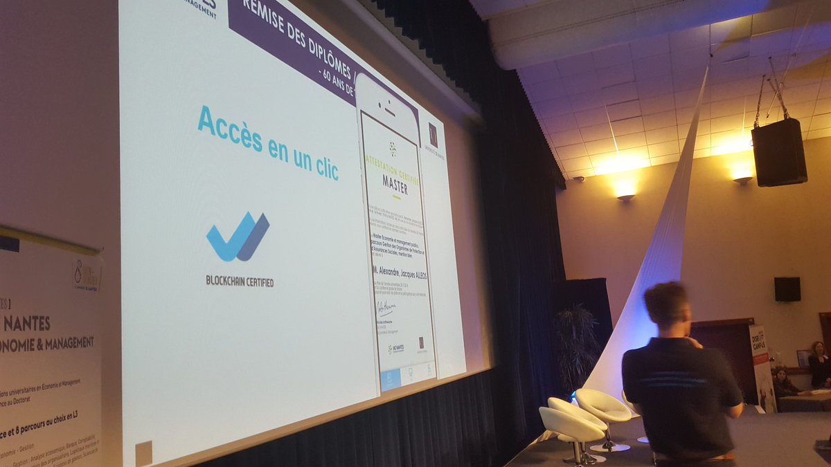 IAEnantes's tweet photo. #nouveauté sur la plateforme https://t.co/VNE37qrwms la #certification de #diplome via la #blockchain est désormais disponible pour nos #diplômés2018 grâce à @BCDipIoma 👨🎓👩🎓 #CeremonieDiplome #FormerSansFormater #CréerDuLien #60ansTalents https://t.co/7Lsua43PXd