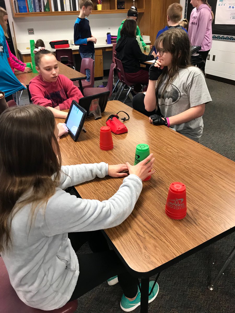 sararadk's tweet photo. Cup stacking fun to start our day today. https://t.co/4NthDbvbXU