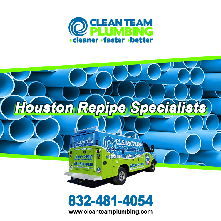 CleanTeamRepipe's tweet image. At Clean Team Repipe, we’re focused on offering the absolute best repiping services that money can buy. Contact us today for cleaner, faster, better plumbing services. #houston #repipe

cleanteamplumbing.com/houston-repipi…