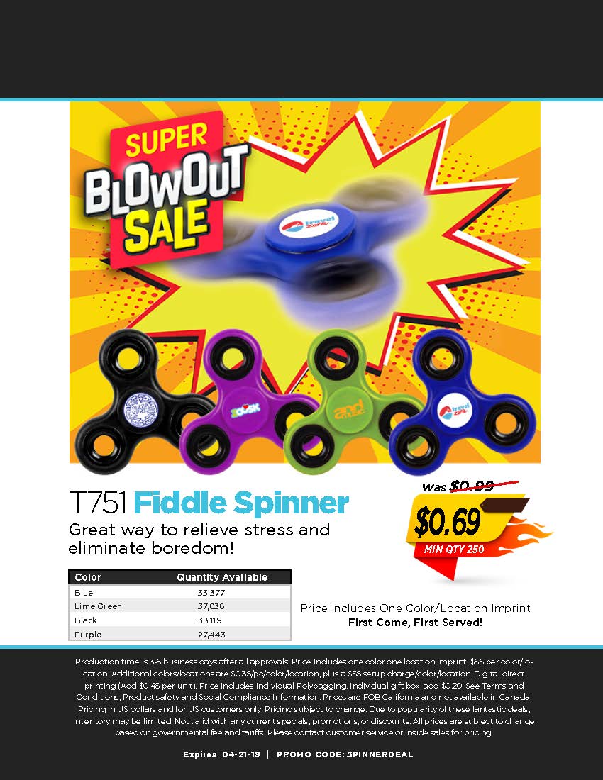 Don't miss out on this Spinner Blowout Sale!  First come, First serve...