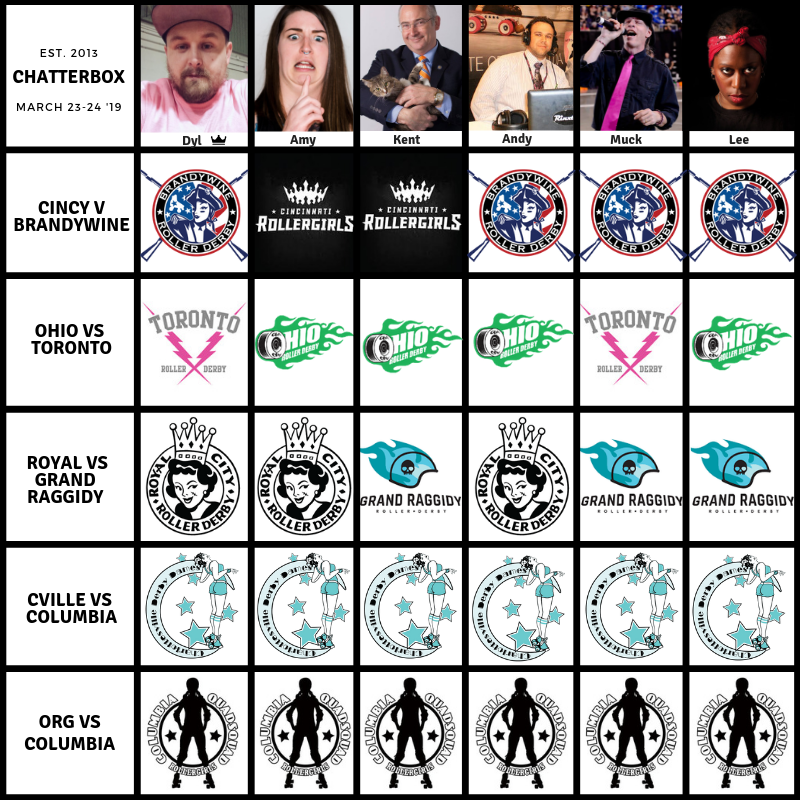 thederbyapex's tweet image. Chatterbox Week 2 is out! Consensus picks in Columbia, but a mixed bracket for everything else. #DerbyTwitter 

Commentary ----&amp;gt; facebook.com/chatterboxpick…