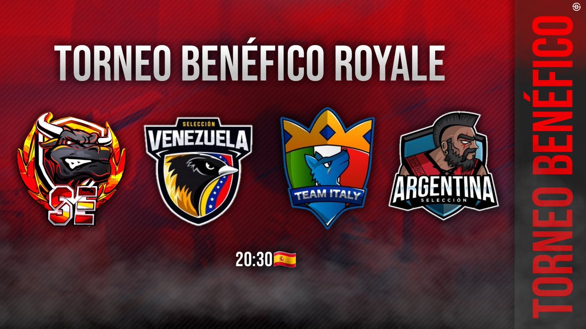 📺EN DIRECTO
#TORNEOBENEFICO <a href="/ClashRoyaleES/">Clash Royale ES</a> 
<a href="/clashroyaleSE/">Selección Española CR</a> @SeleARcr <a href="/SeleccionVzlaCR/">Venezuela Clash Royale 🇻🇪</a> <a href="/NazionaleITACR/">Nazionale Italiana CR</a> 
🔔Cada 50 🔁Donare 10€ para el causa benéfica que elija la selección ganadora 
VAMOS POR UNA BUENA CAUSA A DISFRUTAR DEL MEJOR COMPETITIVO
📺youtube.com/c/RevolAimar/l…