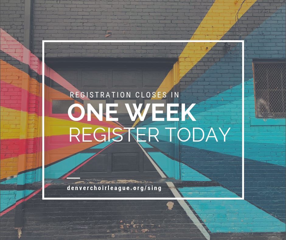 Thinking about registering for Denver Choir League but haven't done it yet? What are you waiting for?! Registration closes in ONE WEEK. Don't delay...register today!

Rehearsals begin 4/1 at <a href="/MileHighSpirits/">Mile High Spirits</a> 

More info and registration at denverchoirleague.org/sing

#denverchoir