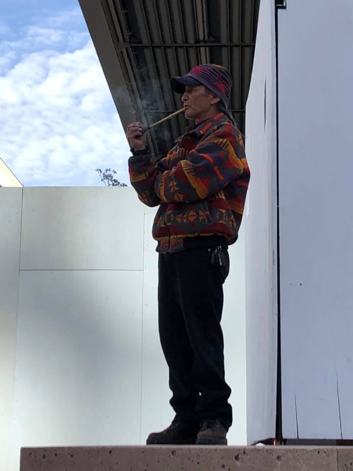 ForwardNations's tweet photo. @tsilhqotin elder Gilbert Solomon on the steps of the BC Court of Appeal this morning, as the Nation seeks an injunction against Taseko Mines Ltd.'s drilling program. Photo by Loretta Williams. Read more here: https://t.co/1TO2wGBHOY #FirstNationsForward https://t.co/UdyoIHttD7