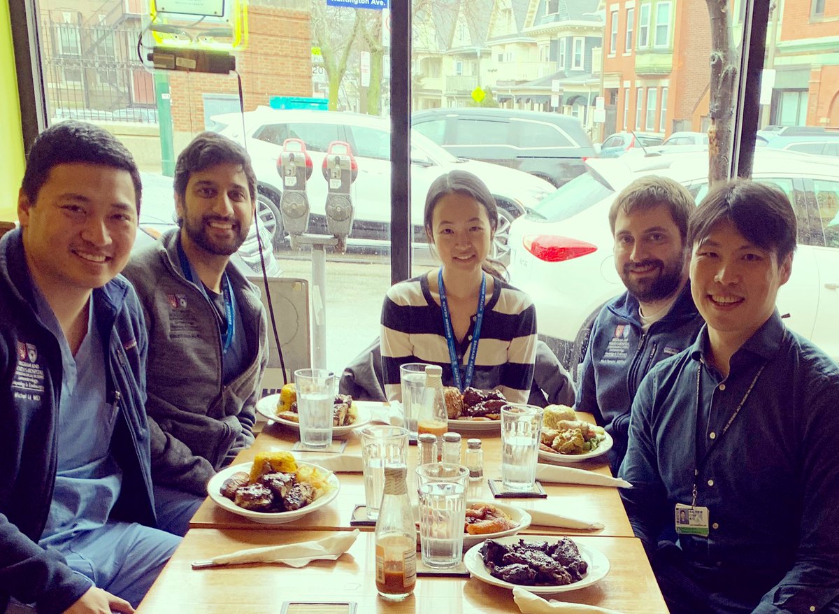 WalterChanMD's tweet photo. Celebrating the end of another @BrighamGI inpatient consult week with some nice Jamaican food for team lunch. Thanks to our always amazing fellows and student for a great week! #MedEd #wellness #GIConsult https://t.co/5G9TpkT59n