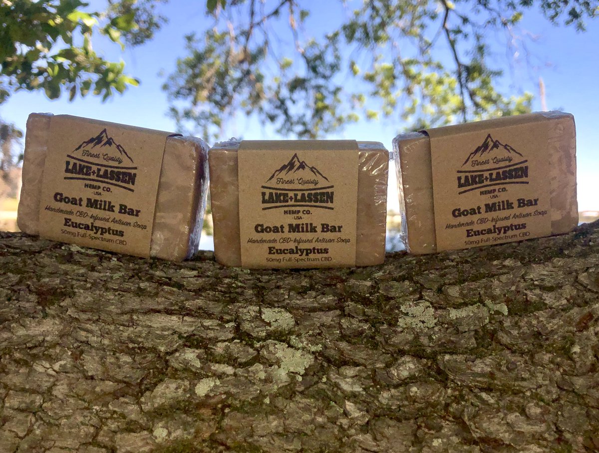 lakeandlassen's tweet photo. Get Clean, Get Calm, Get CBD!  Introductions CBD soaps by LAKE+LASSEN AND Flying Goat Soaps.  Come experience the most relaxing and oisturizing soap you’ll find anywhere! #soap #cbdsoap #goatmilk #goatfarm #cbdtopicals #topicalcbd #cbdbath #newproduct https://t.co/cDhtJGmfg8