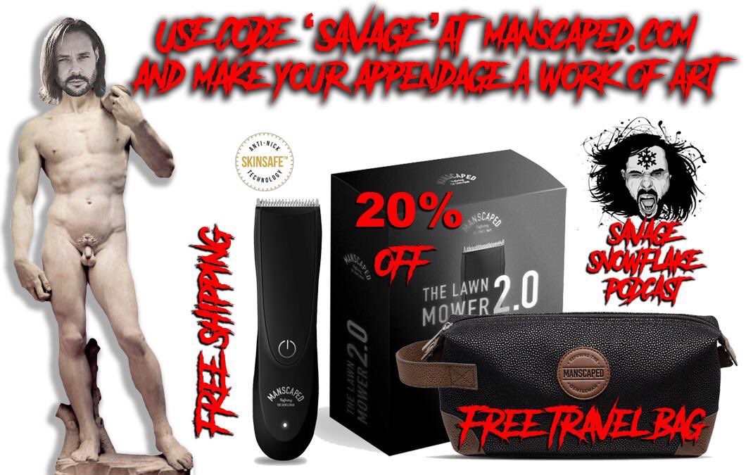 SavSnowflakePod's tweet photo. Gents, it's time for a penis-pruning party! The legends at @manscaped have a skin-safe trimmer that will NEVER nick your nuts. 100% tried &amp; tested (by my tired testes). You get 20% off, a free travel bag &amp; free shipping using code 'SAVAGE' at https://t.co/exwfWSFJBW #Sponsored https://t.co/ZFVt1jIj8I