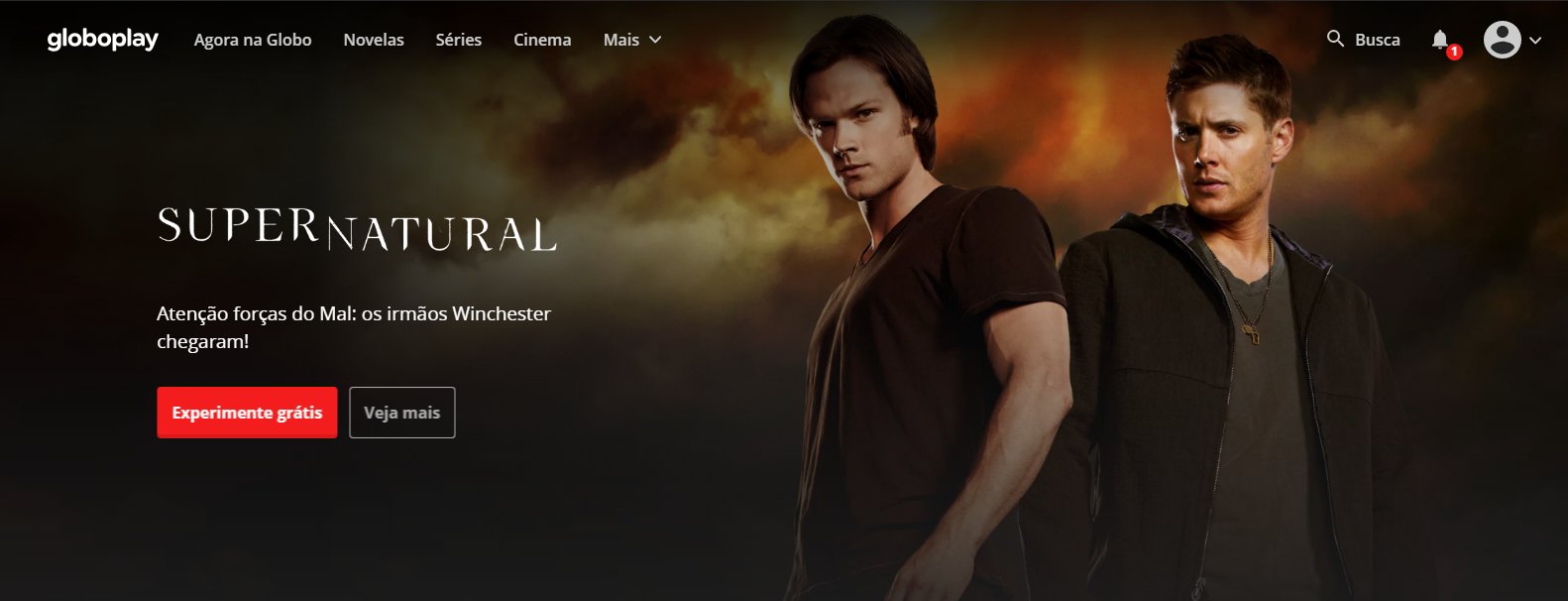 Supernatural Tentation on X: #Supernatural é destaque no site do @globoplay  com o lançamento das 06 primeiras temporadas da série no serviço! E aí,  quem vai virar assinante agora?    /