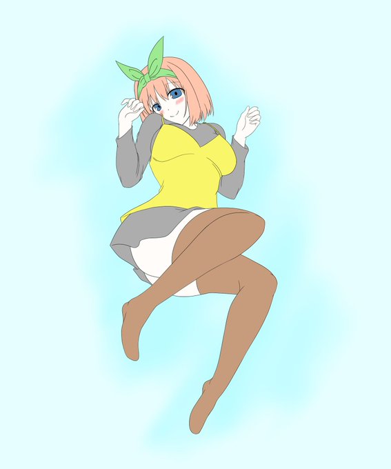 💩さんがTwitterに投稿した中野四葉(五等分の花嫁)のイラスト。