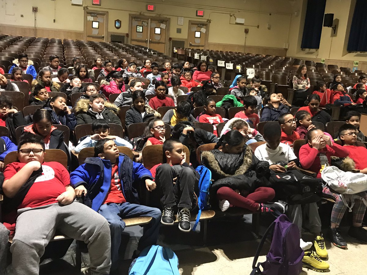 PS100Q's tweet photo. Our third grade students taking a moment of meditation as they learn test anxiety strategies @District27NYC https://t.co/gCDr6y6pH9