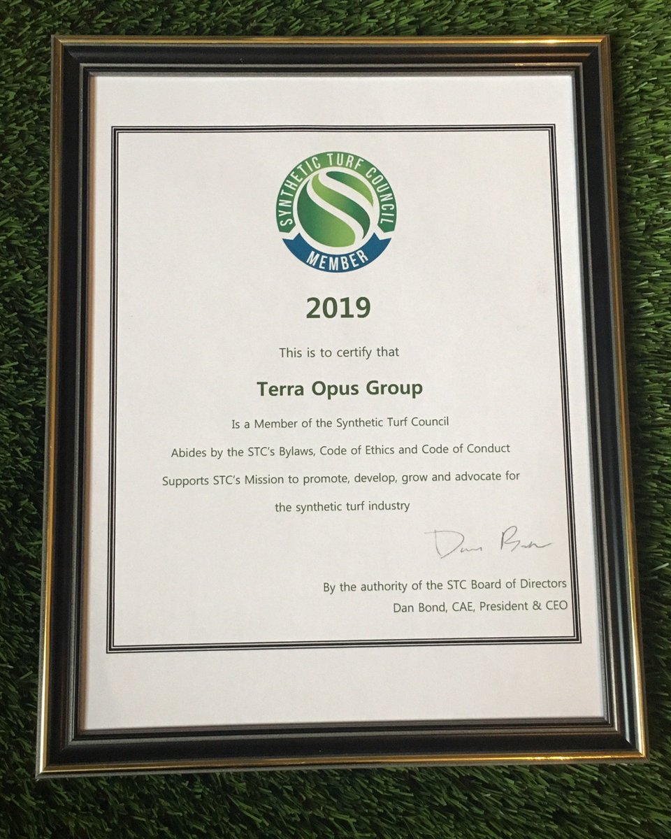 Did you hear the news?  We have another certificate to hang on the wall...we are very proud to officially be a member of the Synthetic Turf Council.
#terraopus#turf#syntheticturf#syntheticturfcouncil#landscapedesign