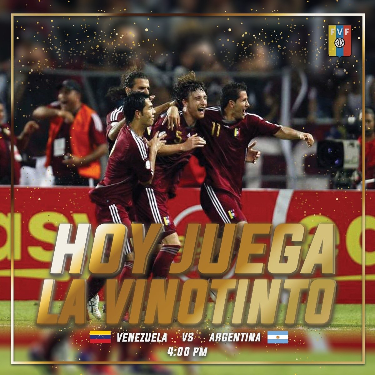 💛💙❤ ¡Viernes con v de Vinotinto!

🆚 <a href="/afaseleccion/">argentinaseleccion</a> 
📺 <a href="/LaTeleTuya/">Tele Tuya</a>
🕐 3:30 p.m.
🏟 @wandametropolitano 

#VamosVenezuela 
#VamosVinotinto
