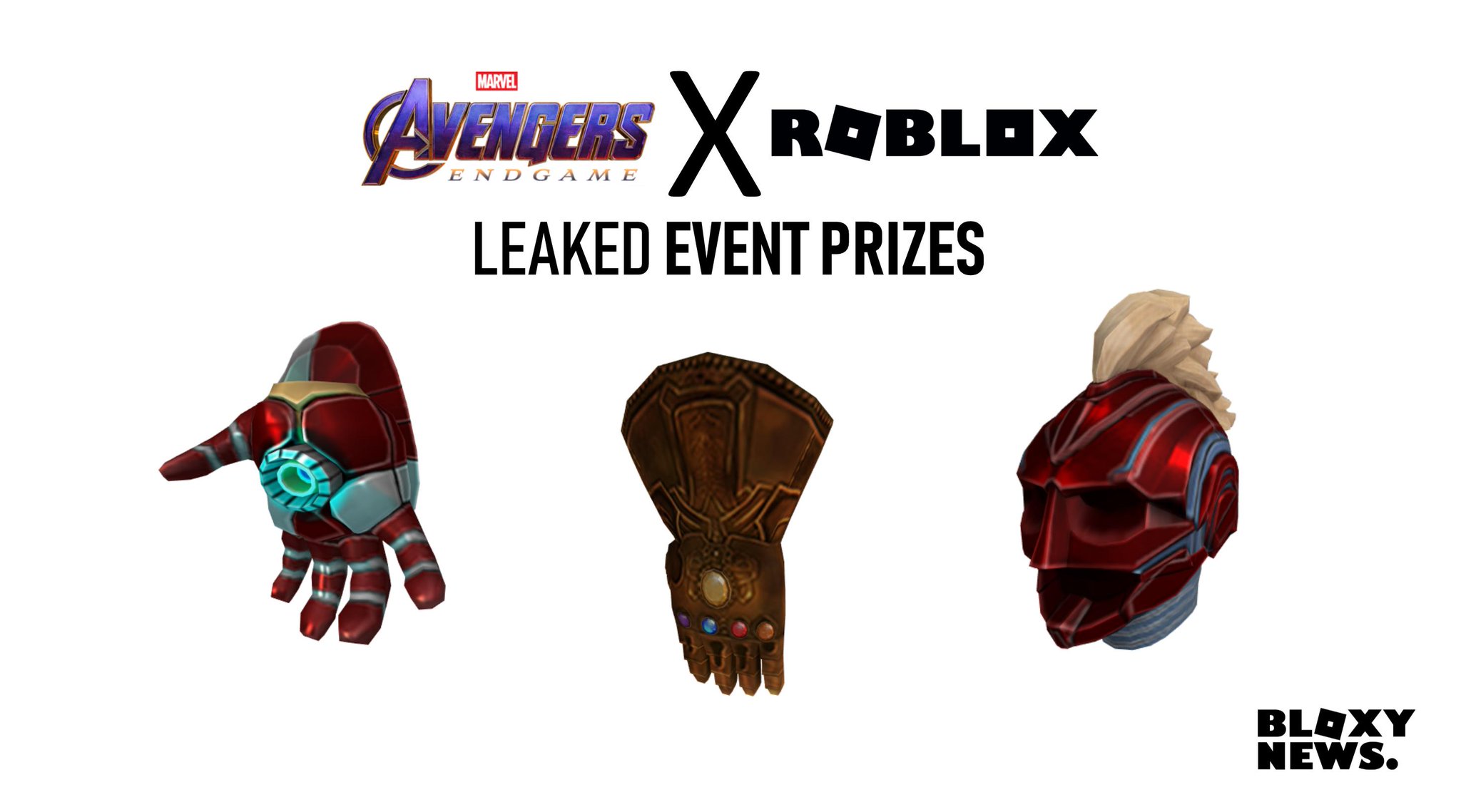 Bloxy News On Twitter Bloxynews Some Prizes For A Possible Roblox Avengersendgame Event Have Been Leaked Iron Man Hand Repulsors Https T Co Ogs6mvubau Infinity Gauntlet Https T Co Hpkb40bxnv Don T Snap Captain Marvel Mask Https T Co - roblox marvel games