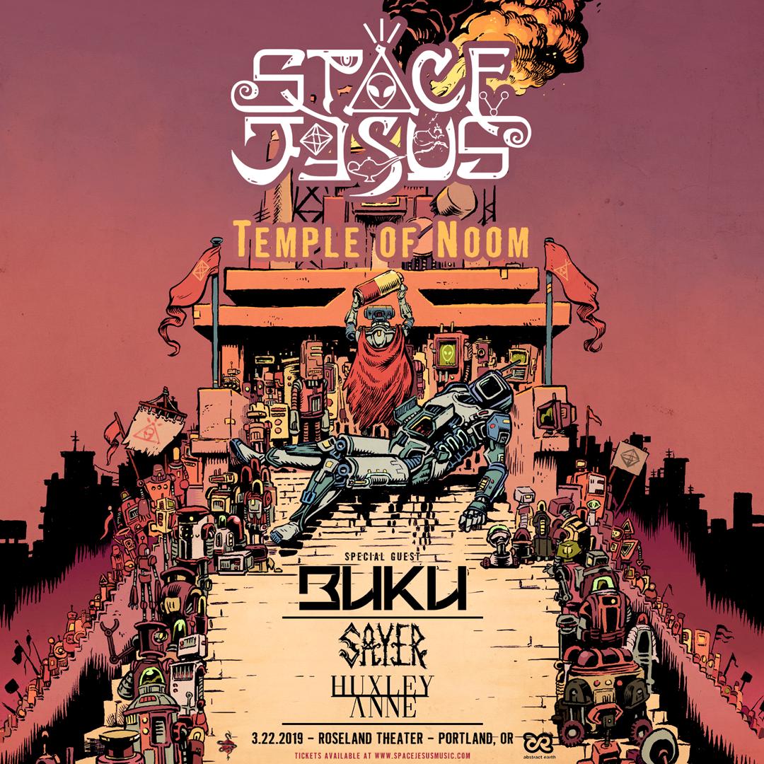 AbstractEarth's tweet photo. Tickets are running low to see @SpaceJesusBASS at @roselandpdx tonight with special guests @bukudatdude, @sayerbass &amp; @thehuxleyanne!

Get Yours 👉 https://t.co/aogsI870oG
#SpaceJesus #TempleofNoom #AEP #PDXevents
cc: @RedCubePDX https://t.co/FDennQ4NkV