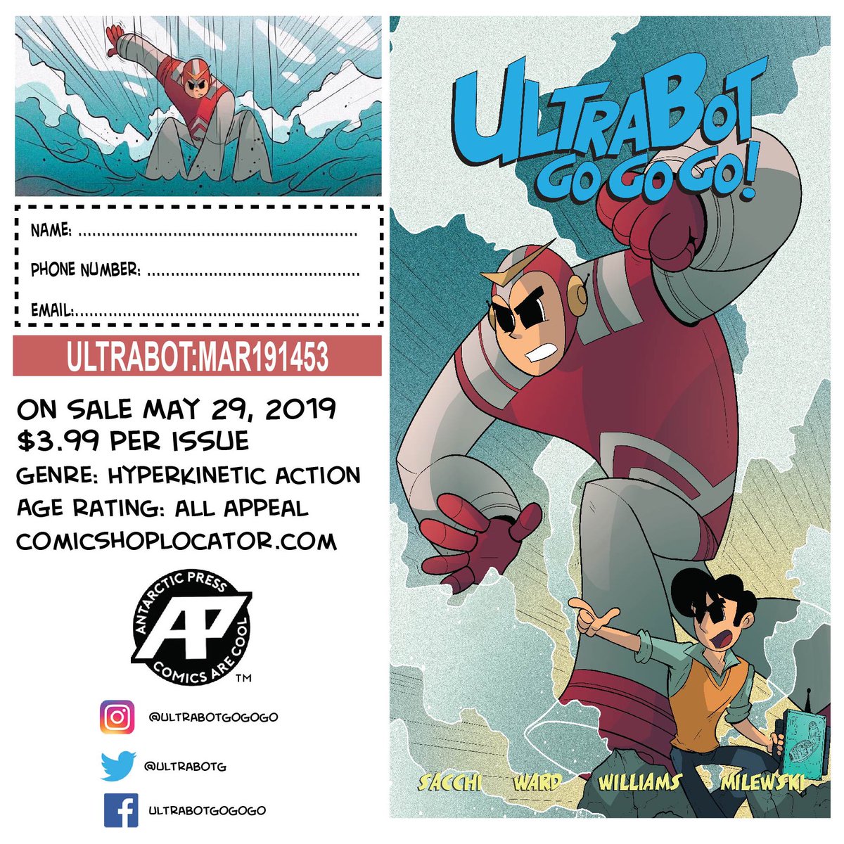 UltrabotG's tweet photo. Retro action manga for the new age! @UltrabotG  On sale this May @TomSacchi @arbutus_films @AntarcticPress #makecomics #comics #characterdesign #cartoon #animation #ctnx #lightboxexpo #ctnexpo #manga #tezuka #gigantor #astroboy https://t.co/id0LDCG61I