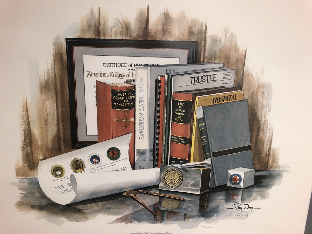 PJWrightFACHE's tweet image. Found this amazing pic on the wall at @CM_Healthcare #RumfordHospital &amp;amp; was immediately drawn by the @ACHEConnect certificate (note it was College of Hospital Administrators) and the certificate featuring @ahahospitals logo as well. #Leadership #TimeTested #H