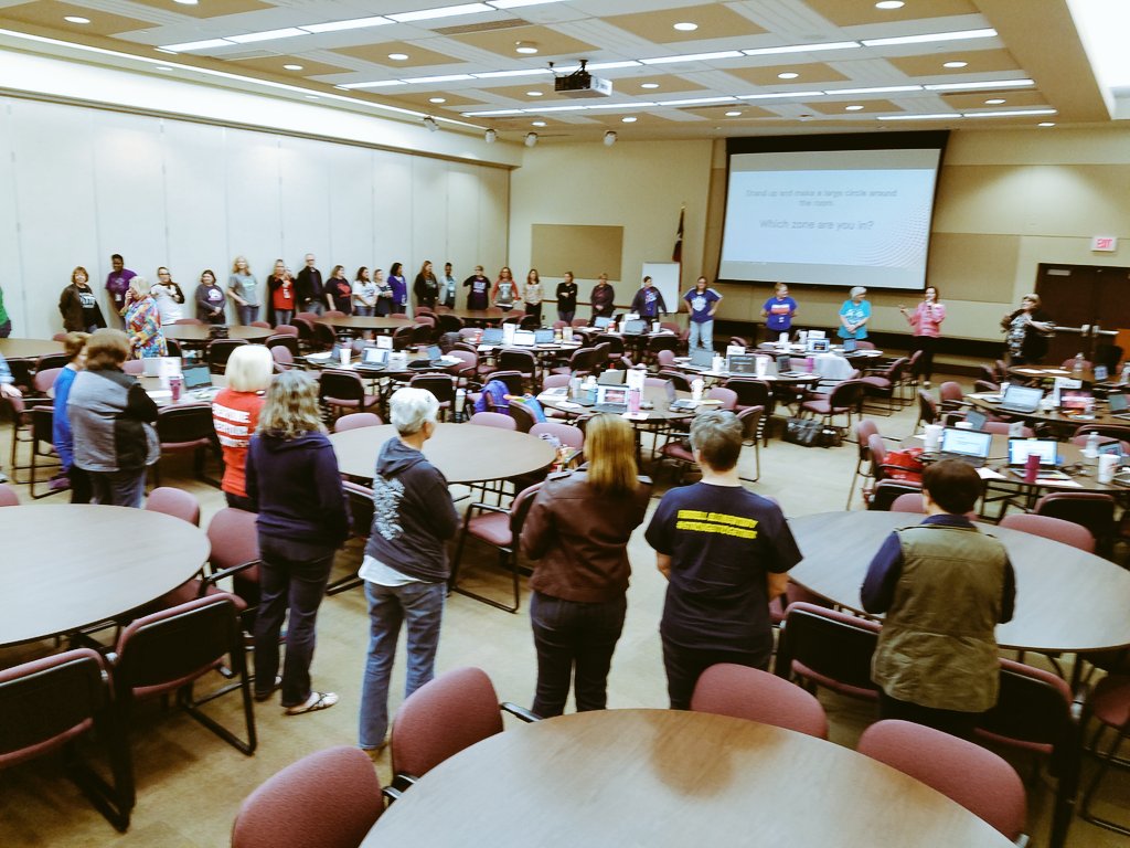 AISDblended's tweet photo. Super engaging librarian learning taking place this PM, led by @aisdlibsrv and @3dinthelibrary. Hot Topics, discussion protocols, and movement = happy learners! #arlingtech @AISDLearning https://t.co/YqKXgbS45x