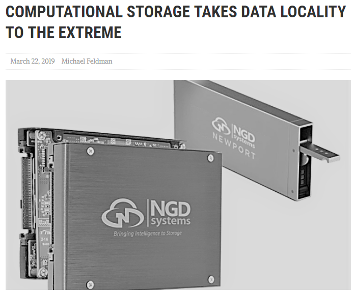 NGDSystems's tweet image. Another great read and interpretation of the #ComputationalStorage solutions from our #NewportPlatform... Thanks @TheNextPlatform team for the article. nextplatform.com/2019/03/22/com… #WhyMoveData!